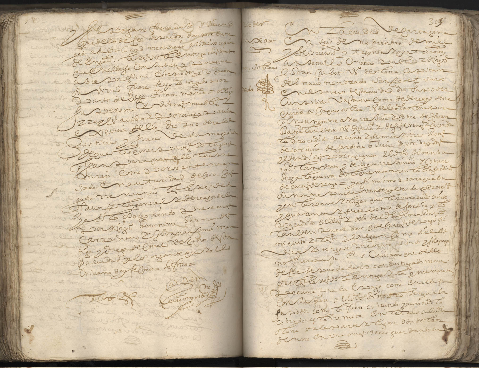 Registro de Lucas Moreno de Mata, Cartagena, de 1634.